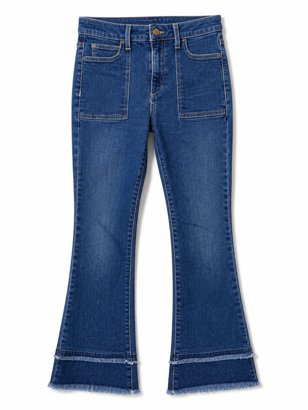 Hello French girl casual Joe’s Jeans high rise micro flare crop raw hem size 26